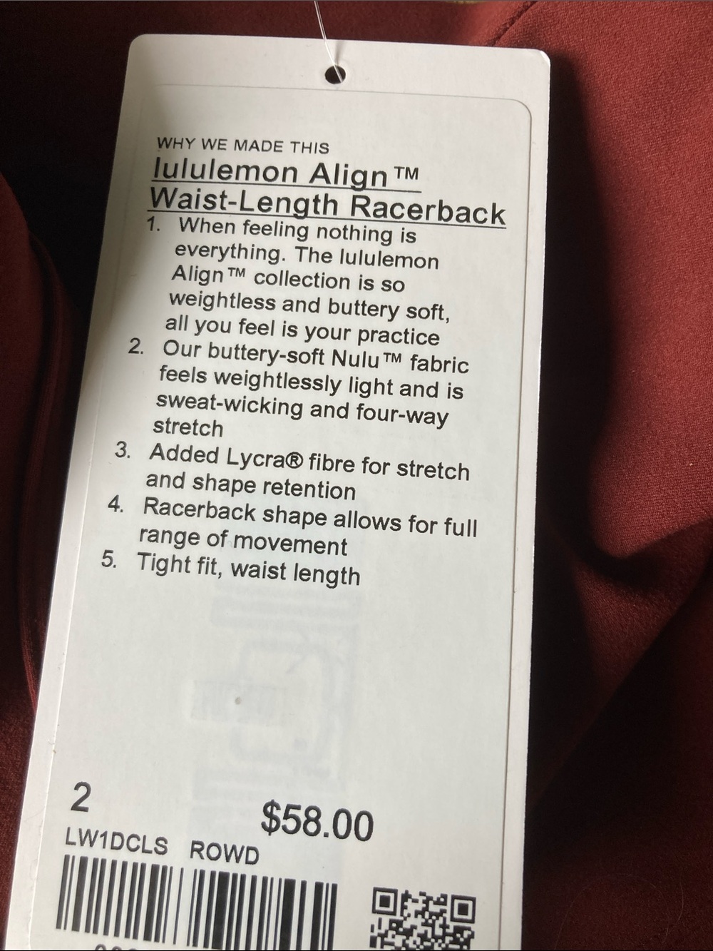 Bundle of 2 NWT Lululemon align tank tops size 2 - Picture 3 of 3